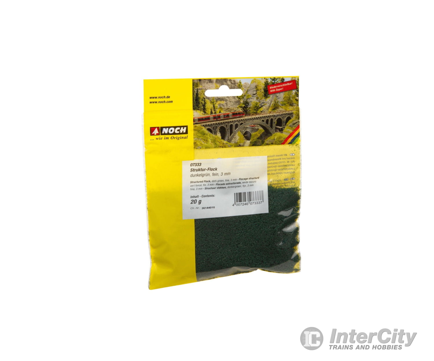 Noch 07333 Structured Flock dark green fine 3 mm Grass & Scenery Mats