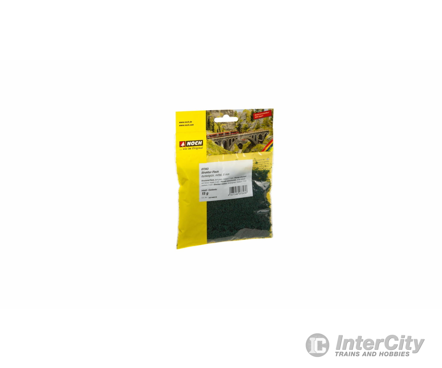 Noch 07343 Structured Flock dark green medium 5 mm Grass & Scenery Mats