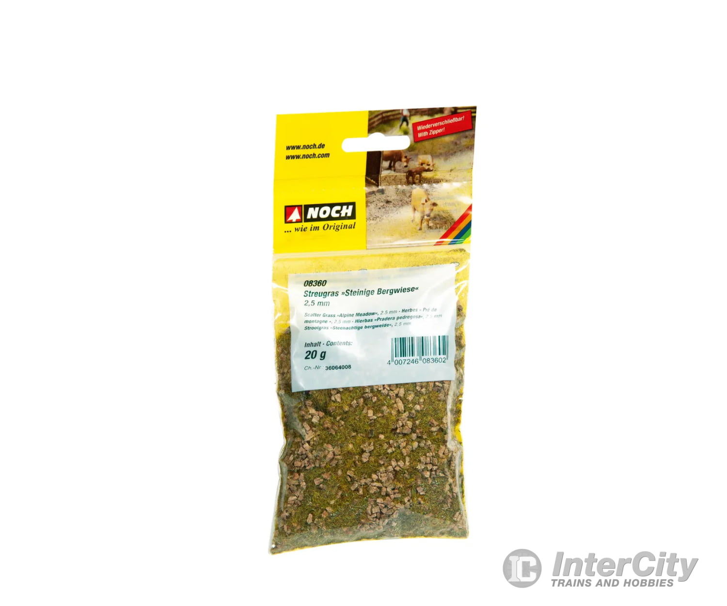Noch 08360 HO N Z Scatter Grass ’Alpine Meadow’ Static Grass & Applicators