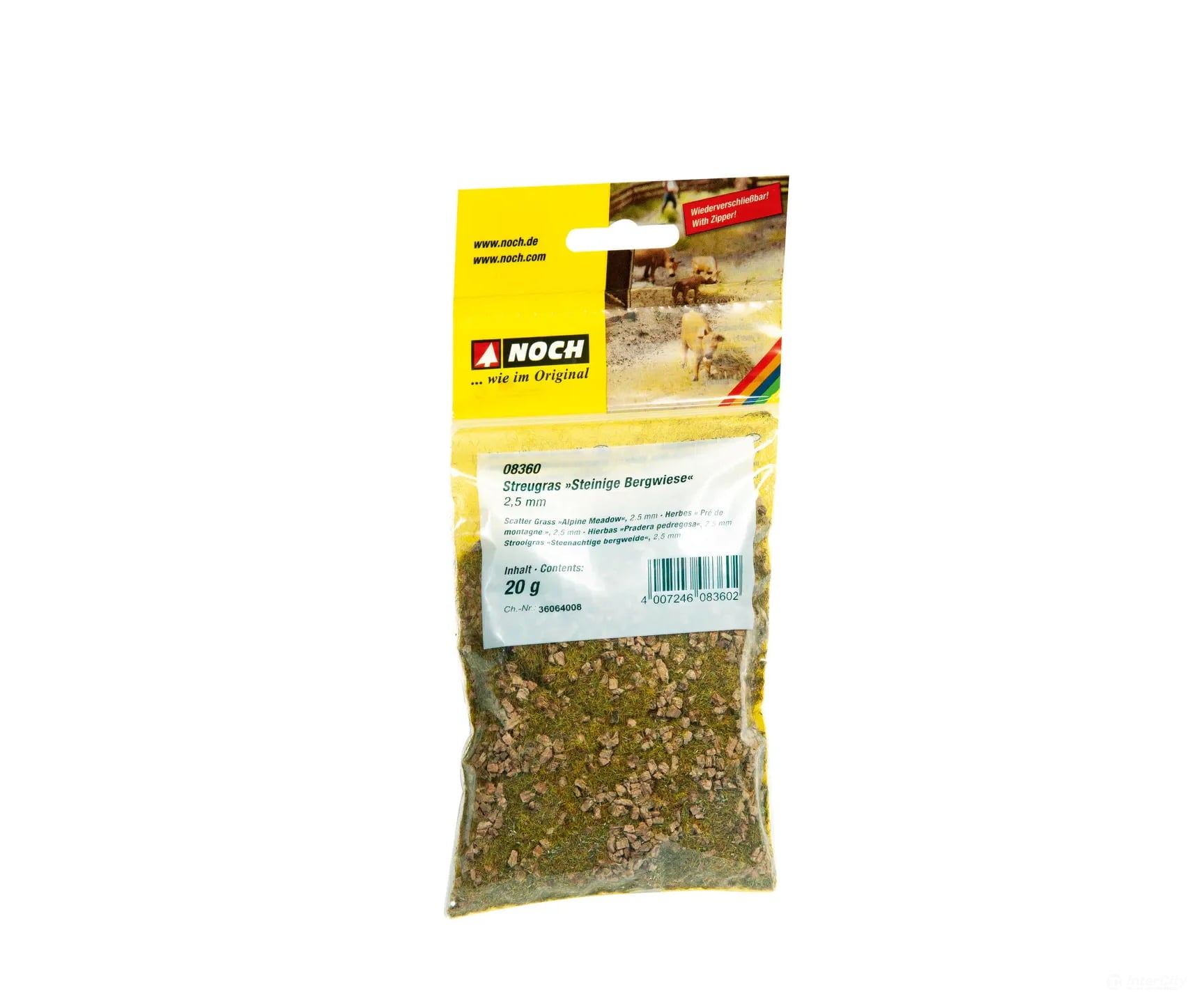 Noch 08360 HO N Z Scatter Grass ’Alpine Meadow’ Static Grass & Applicators