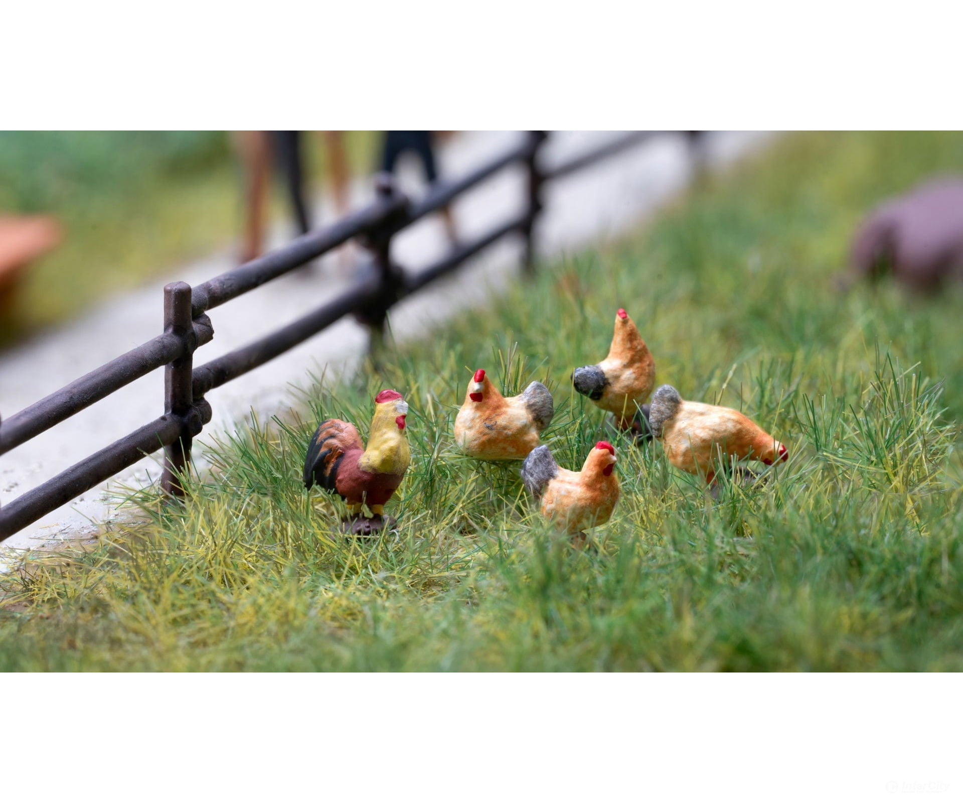 Noch 12865 HO Sound Scene 2.0 Chicken and Roosters Figures