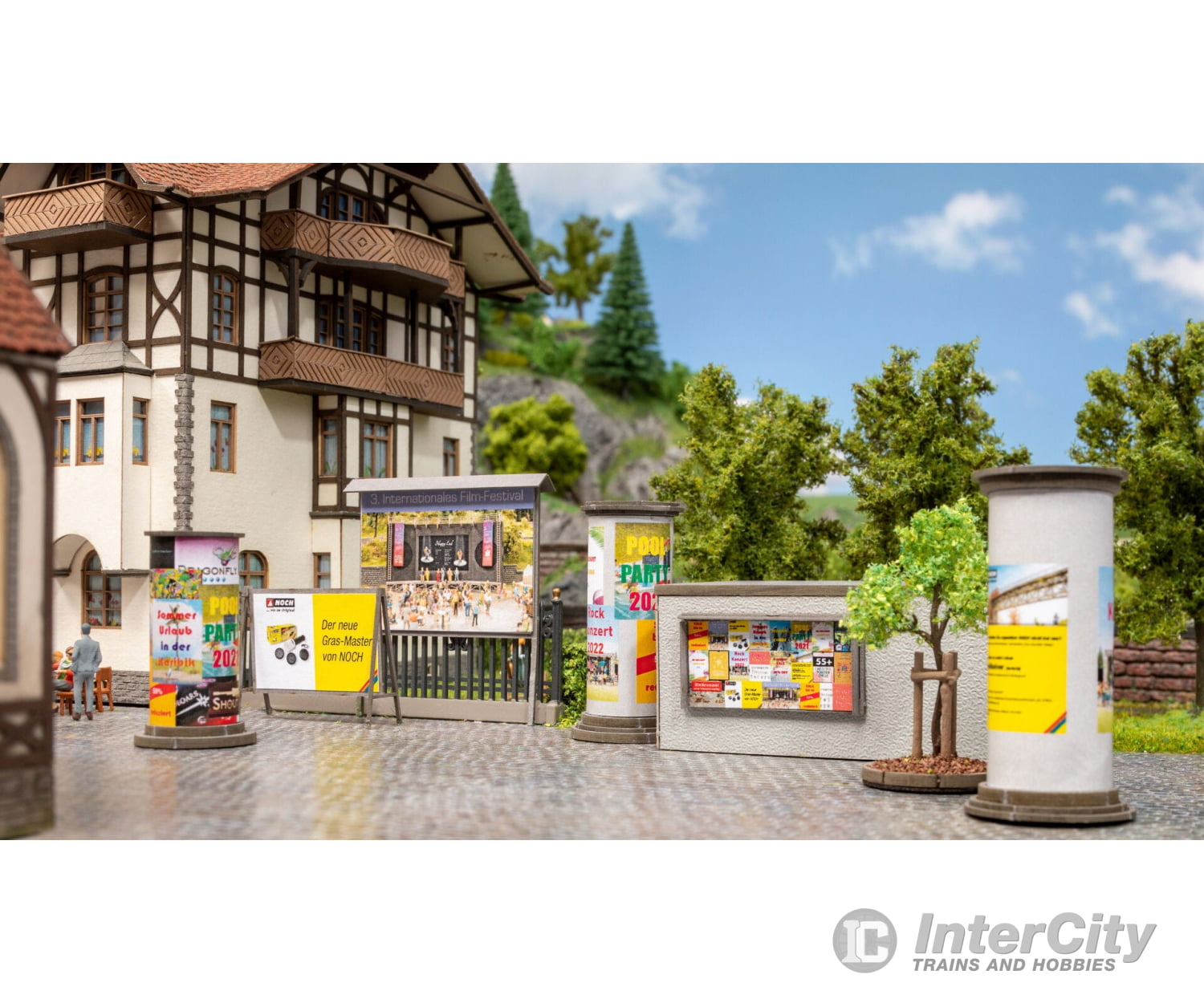 Noch 14217 HO Advertising Columns & Billboards Scenery Details