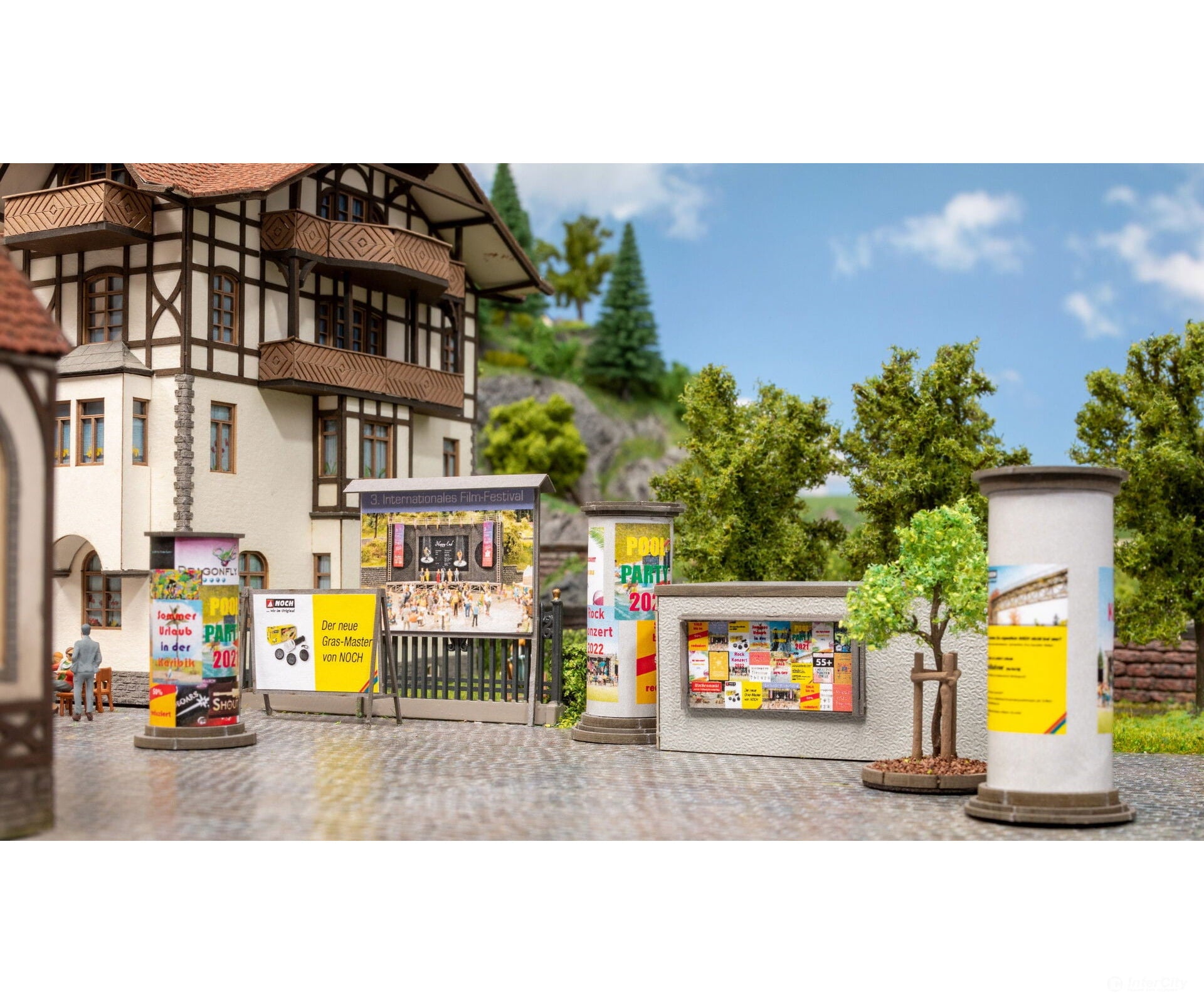 Noch 14217 HO Advertising Columns & Billboards Scenery Details