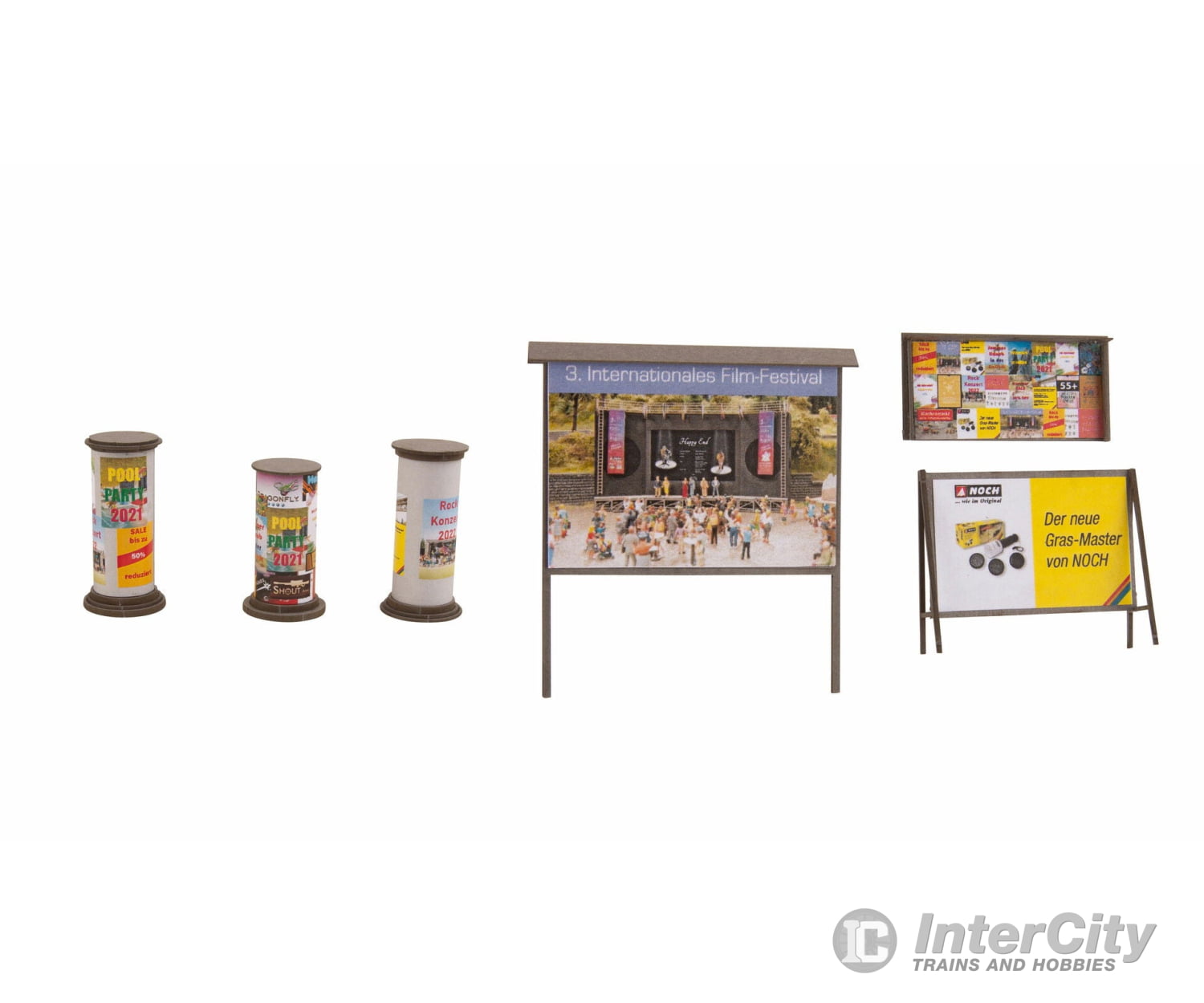 Noch 14217 HO Advertising Columns & Billboards Scenery Details