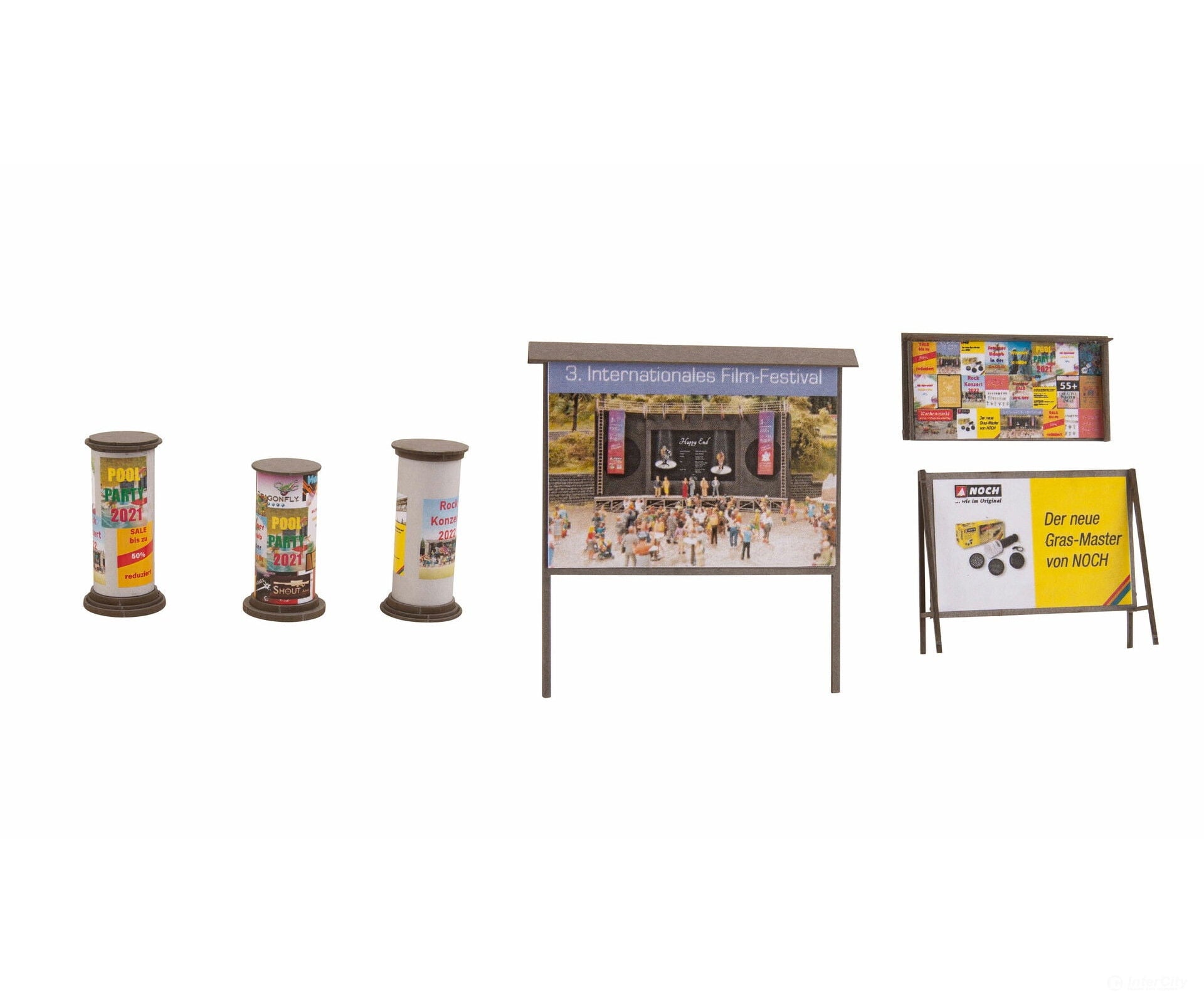 Noch 14217 HO Advertising Columns & Billboards Scenery Details