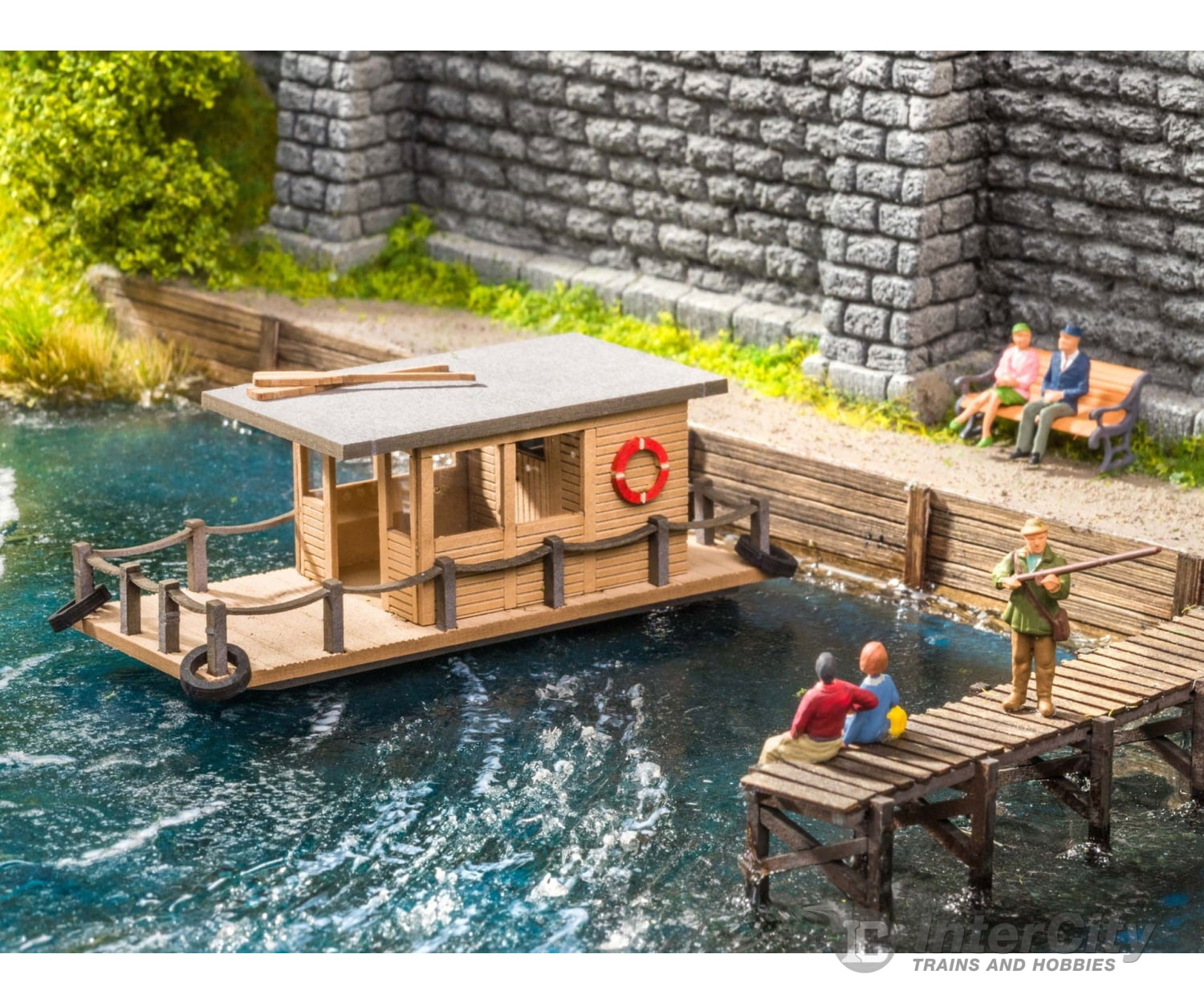 Noch 14224 HO house Boat Scenery Details