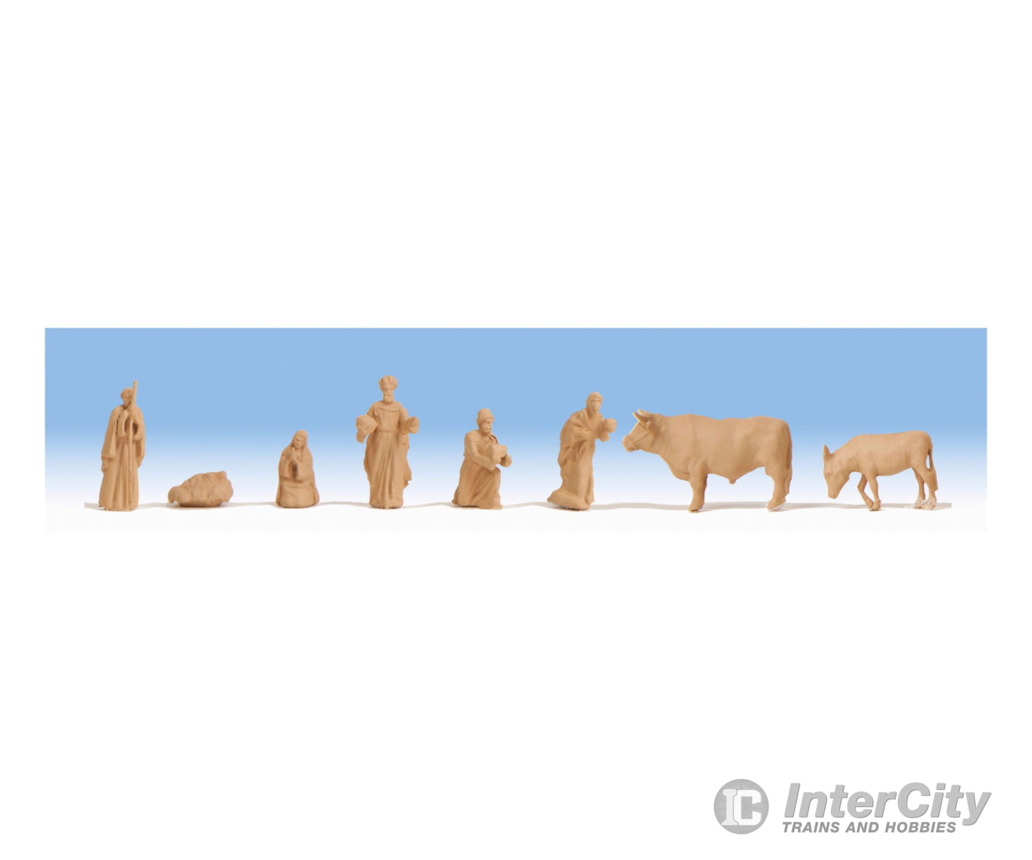 Noch 14394 HO Christmas Market Nativity Scene with Wood Look Figures Scenery Details