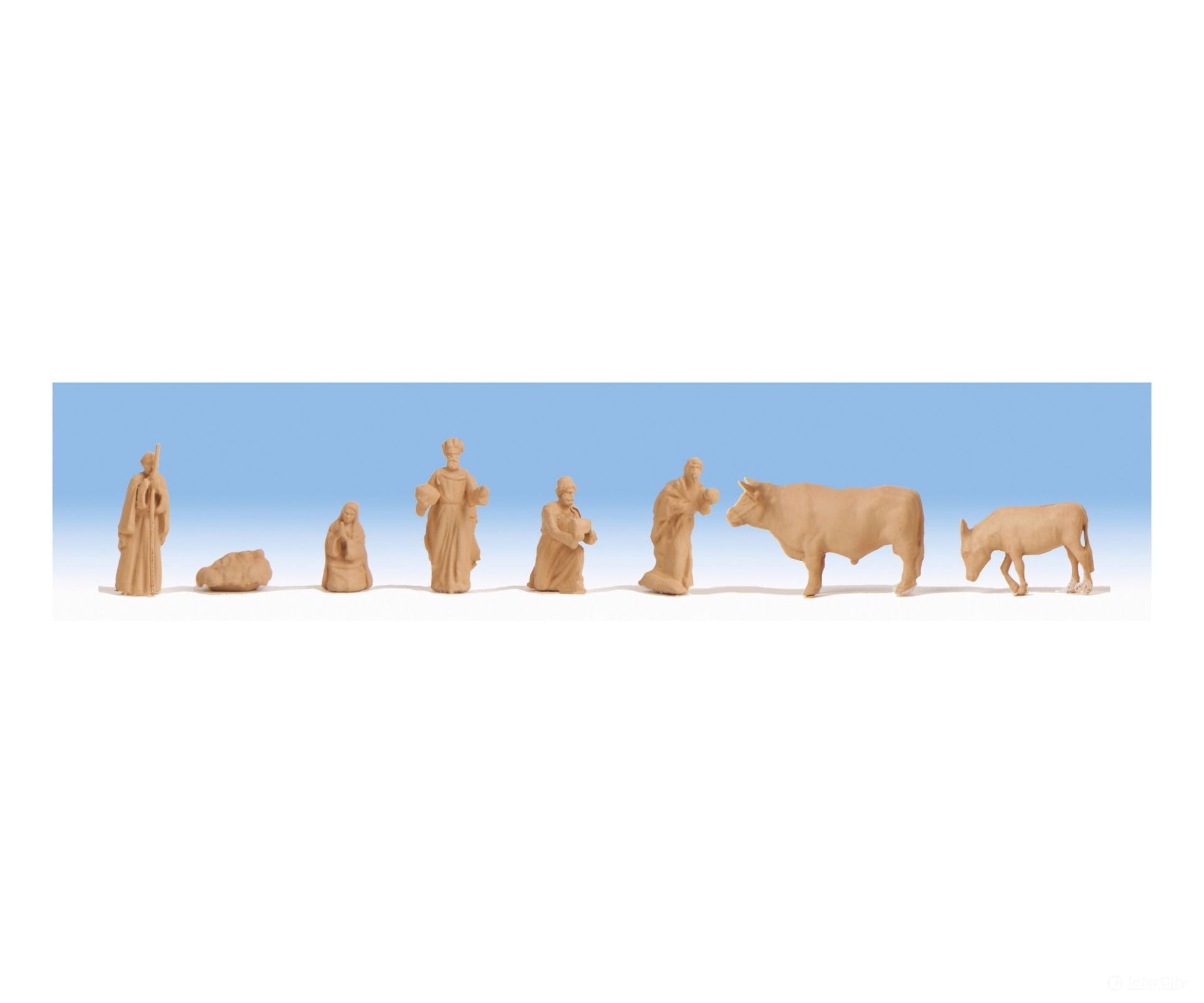 Noch 14394 HO Christmas Market Nativity Scene with Wood Look Figures Scenery Details