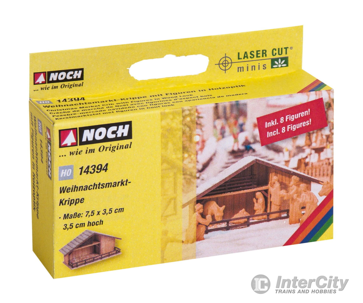 Noch 14394 HO Christmas Market Nativity Scene with Wood Look Figures Scenery Details