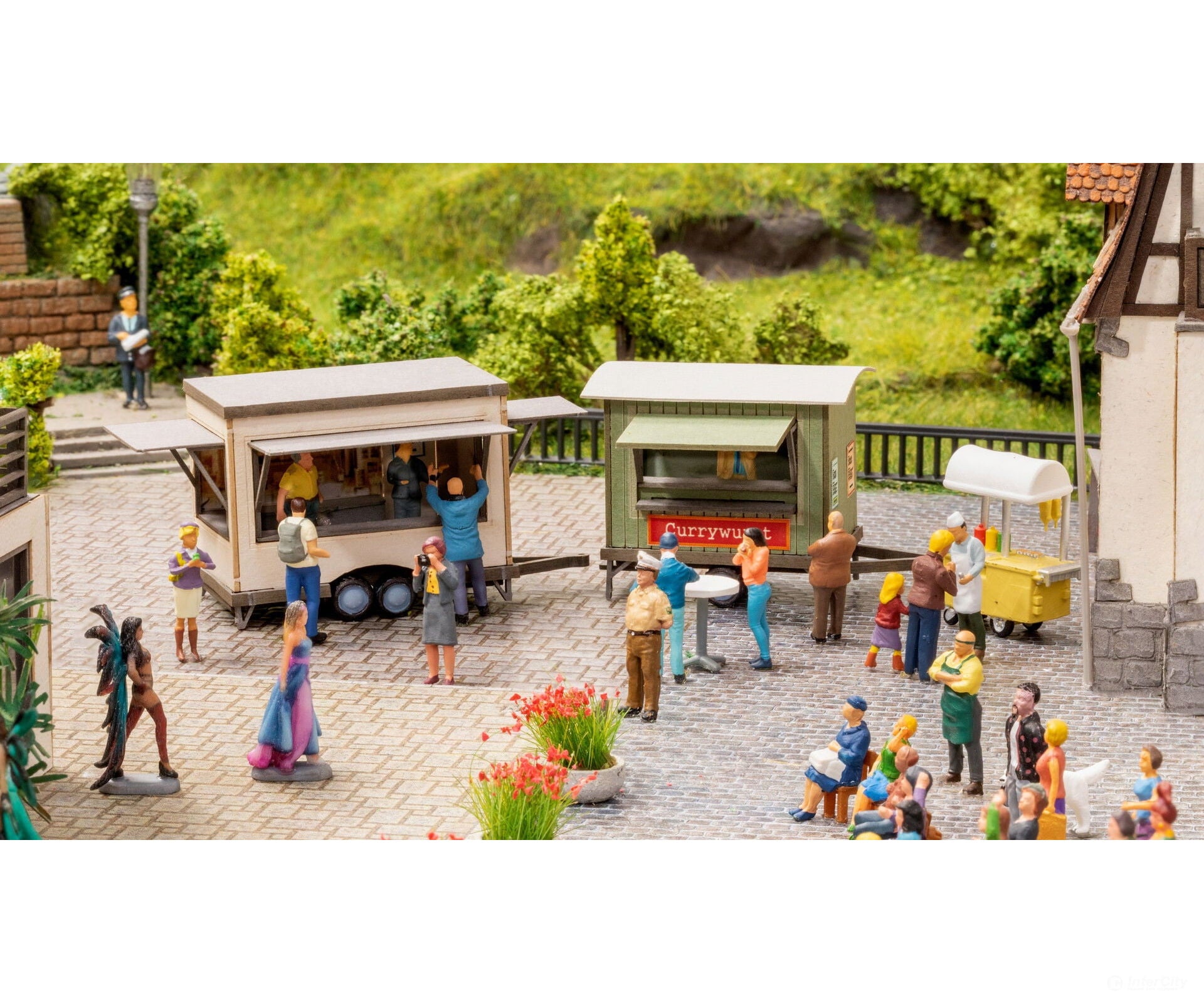 Noch 14396 HO Mobile Food Stalls Scenery Details
