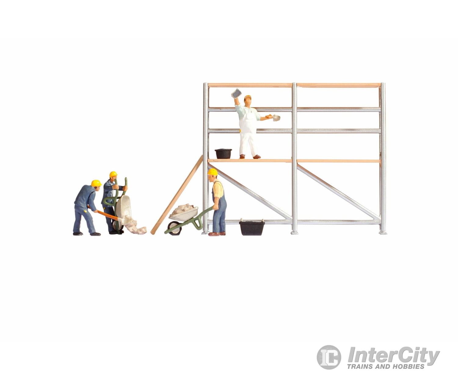 Noch 15054 HO Bricklayers with Scaffolding at Work Figures