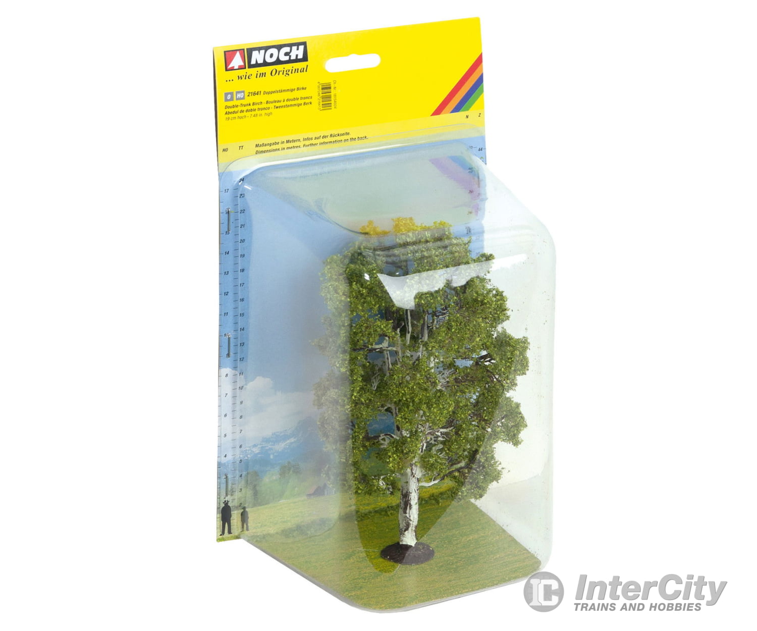 Noch 21641 HO O Double-Trunk Birch Trees & Vegetation