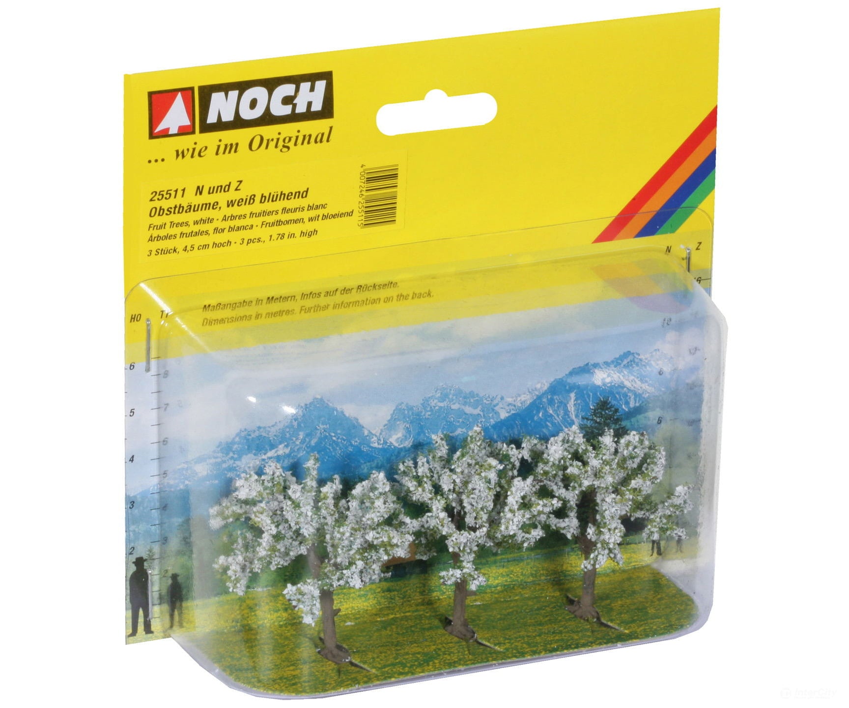 Noch 25511 N Z Fruit Trees white 3 pcs. 4.5 cm high Trees & Vegetation