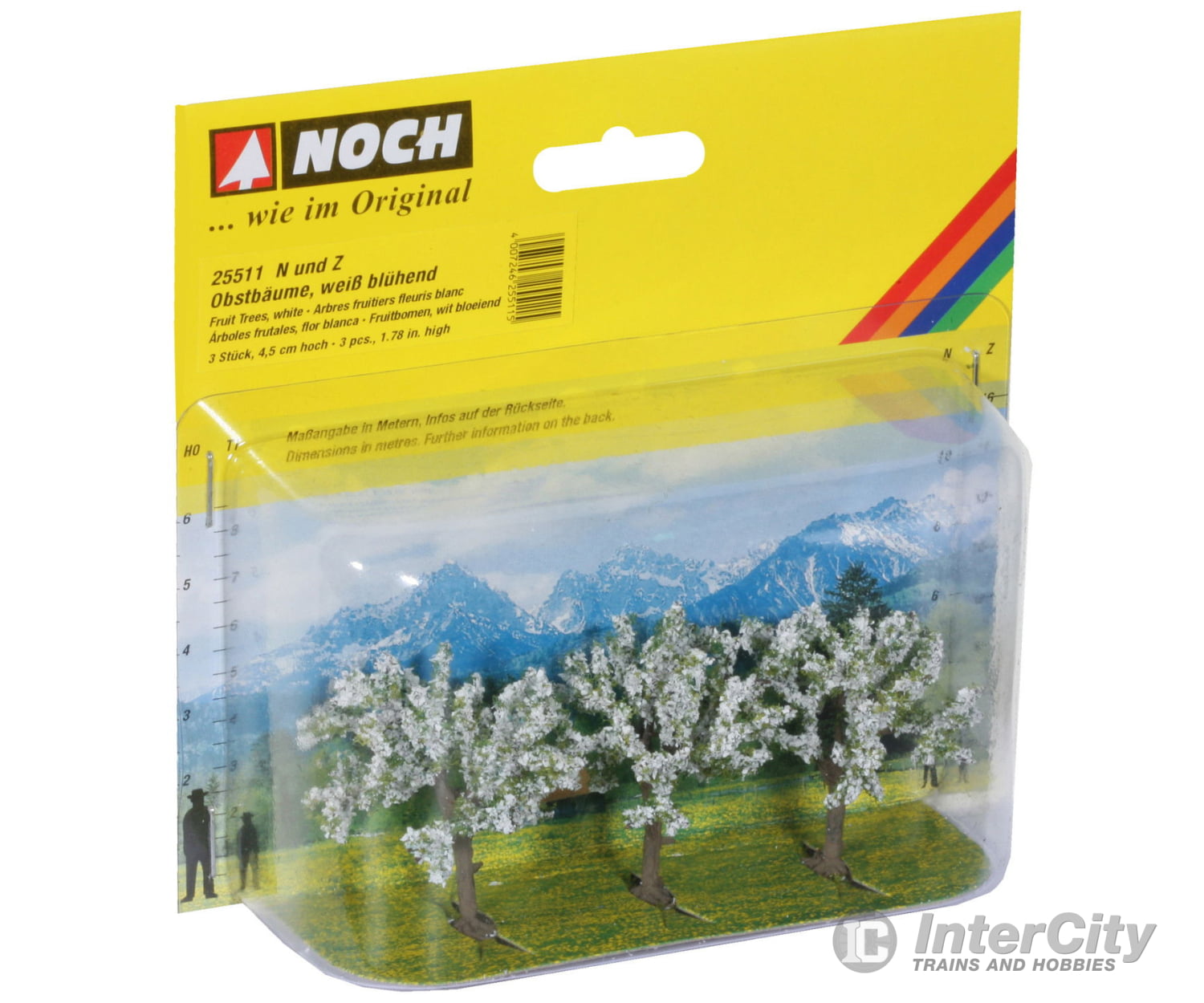 Noch 25511 N Z Fruit Trees white 3 pcs. 4.5 cm high Trees & Vegetation