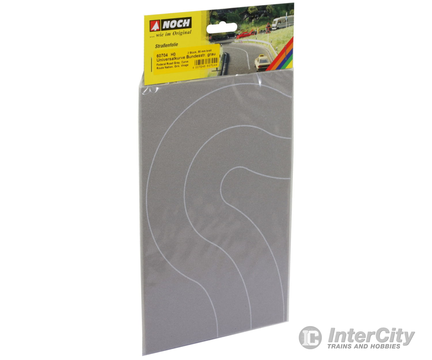 Noch 60704 HO Main Road Universal Curve Grey Roads and Streets