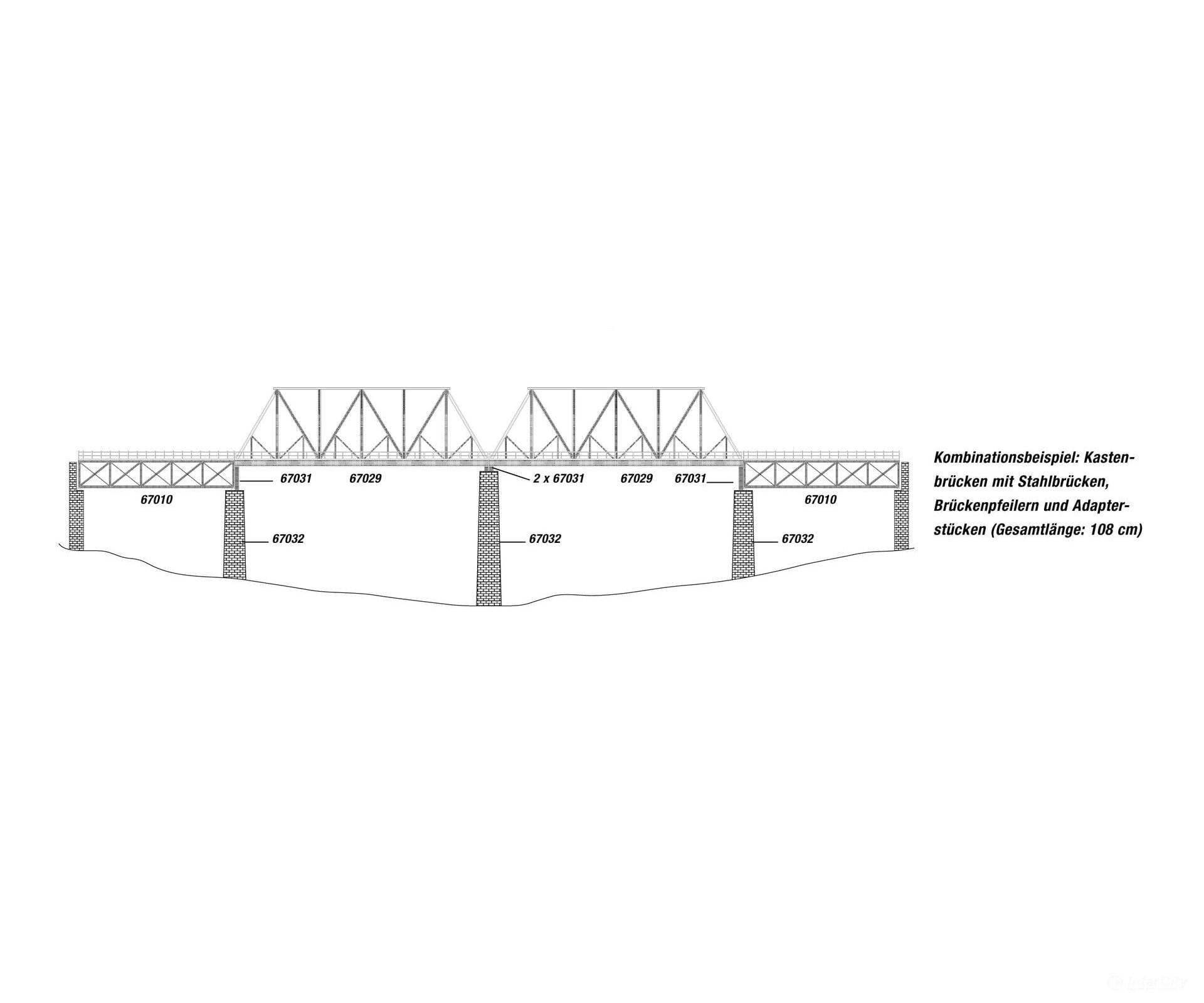 Noch 67032 HO Bridge Pier Tunnels & Bridges