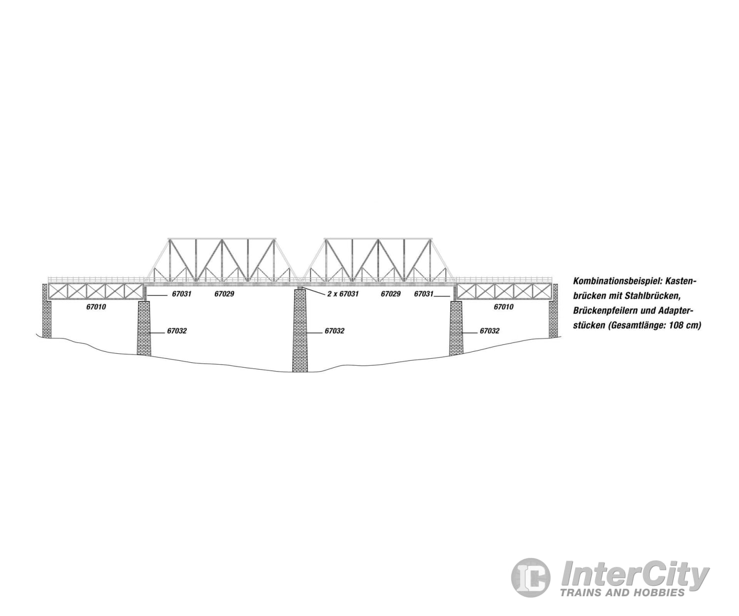 Noch 67032 HO Bridge Pier Tunnels & Bridges