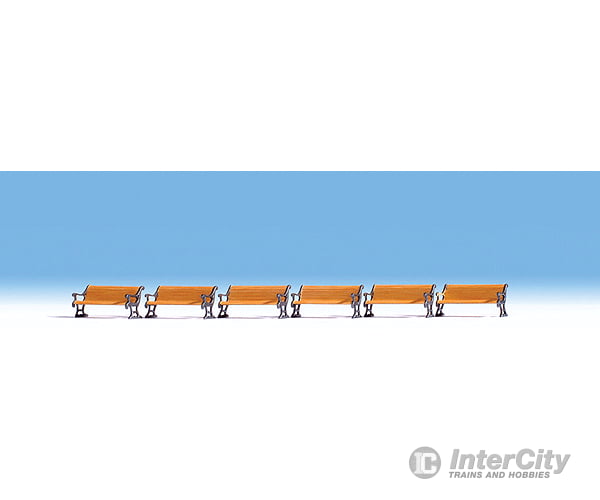 Noch Tt 46849 Wood Benches -- Pkg(6) Scenery Details
