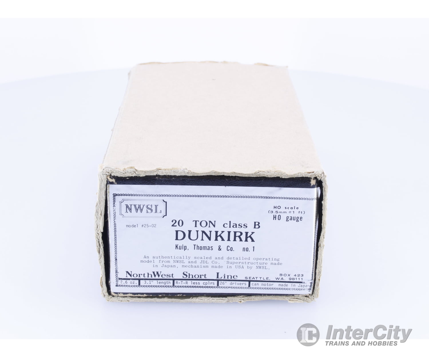 Northwest Short Line 20TCBD HO Brass 20 Ton Class B Dunkirk Kulp Thomas & Co 1 Analog DC Locomotives