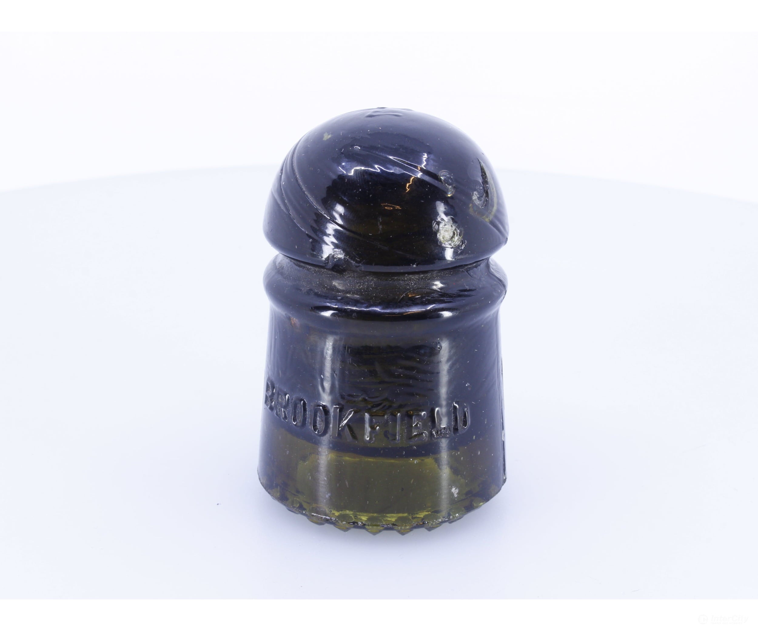 Other CD102 Deep Olive Glass Insulator Heavy Swirl Collectibles