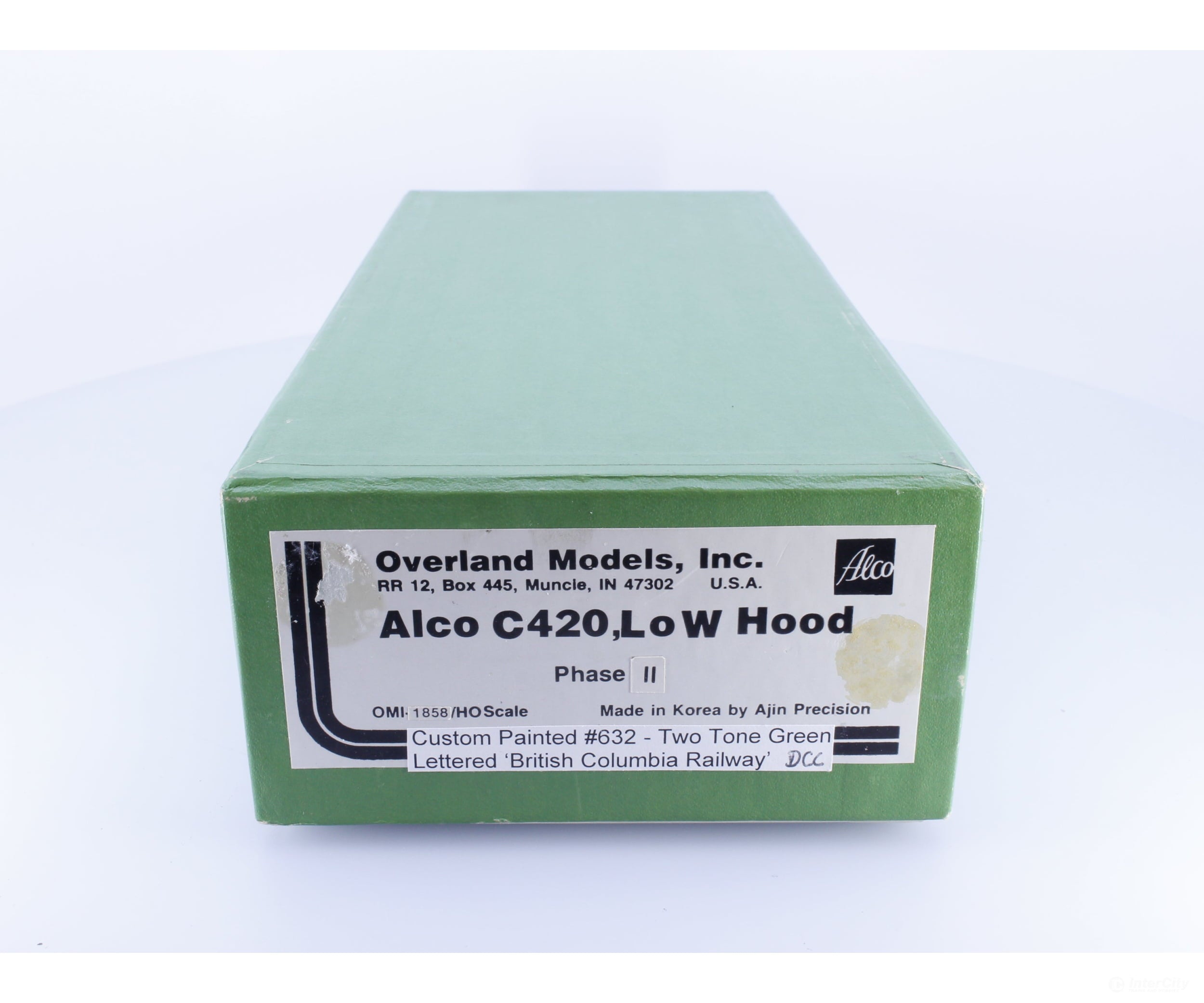 Overland 1858 HO Brass Alco C420 Ph II Low Hood Diesel Locomotive Custom Painted BC Rail (BCOL) 632 DCC - Locomotives