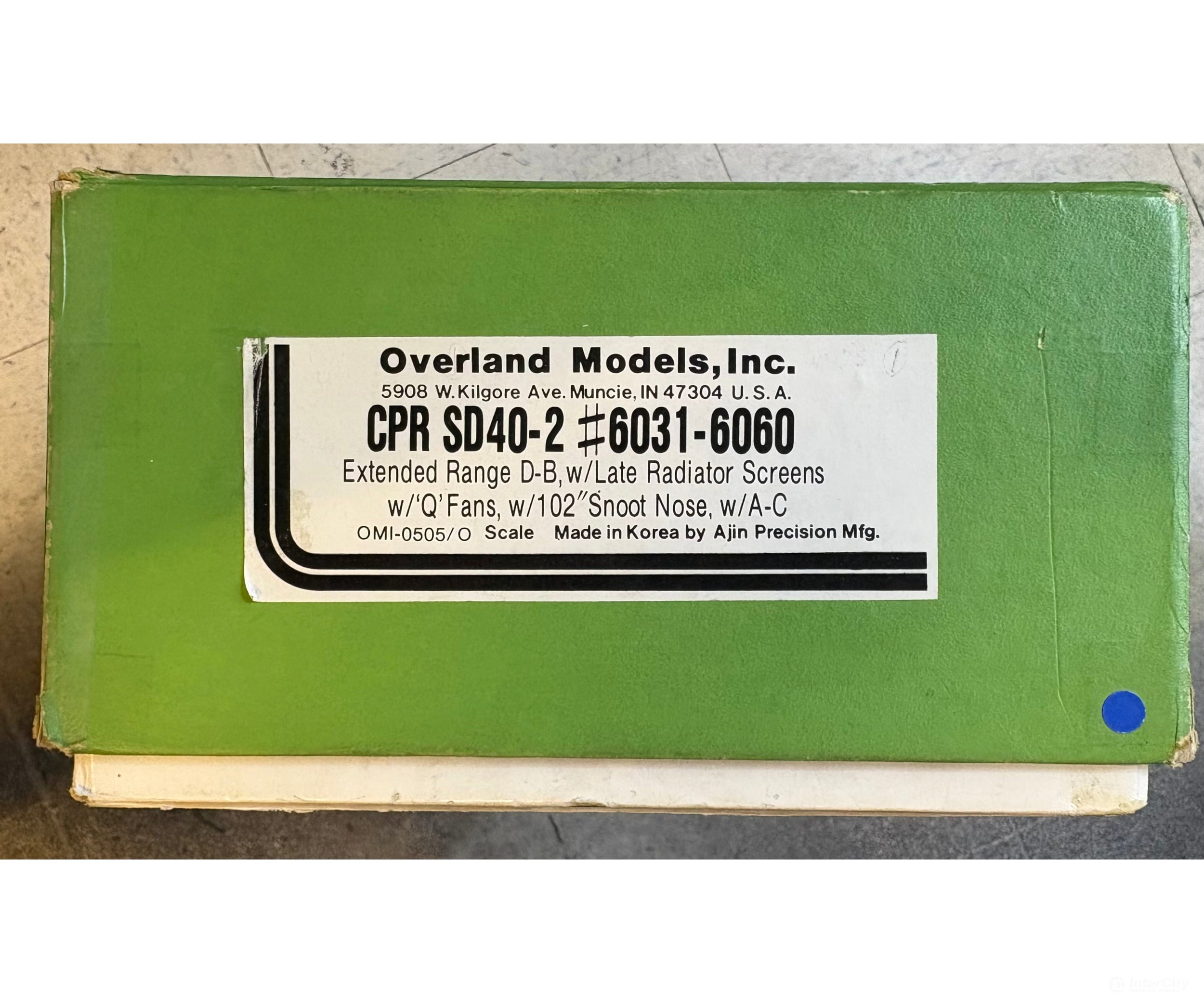Overland OMI-0505 O Brass SD40-2 Extended Range D-B Late Radiator Screens Q Fans 102’ Snoot Nose with A-C Diesel