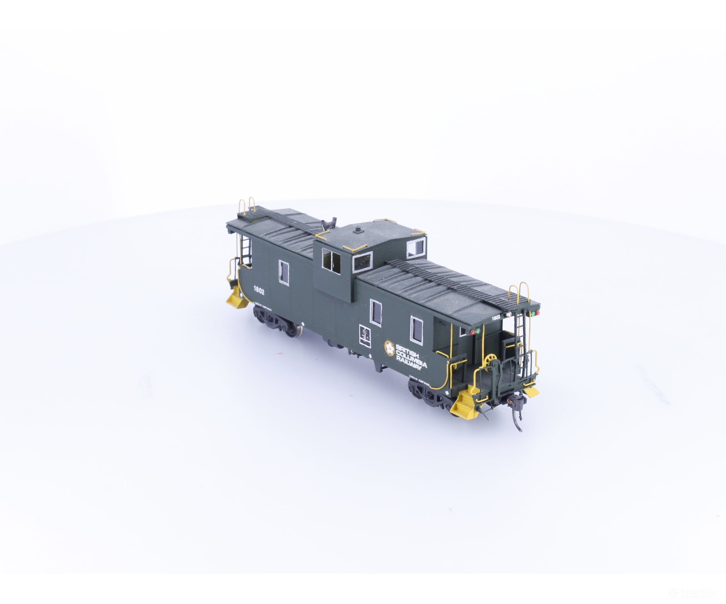 Overland OMI-1290 HO Brass Extended Vision Caboose with Stanray Roof Panels Custom Painted BC Rail (BCOL) 1802