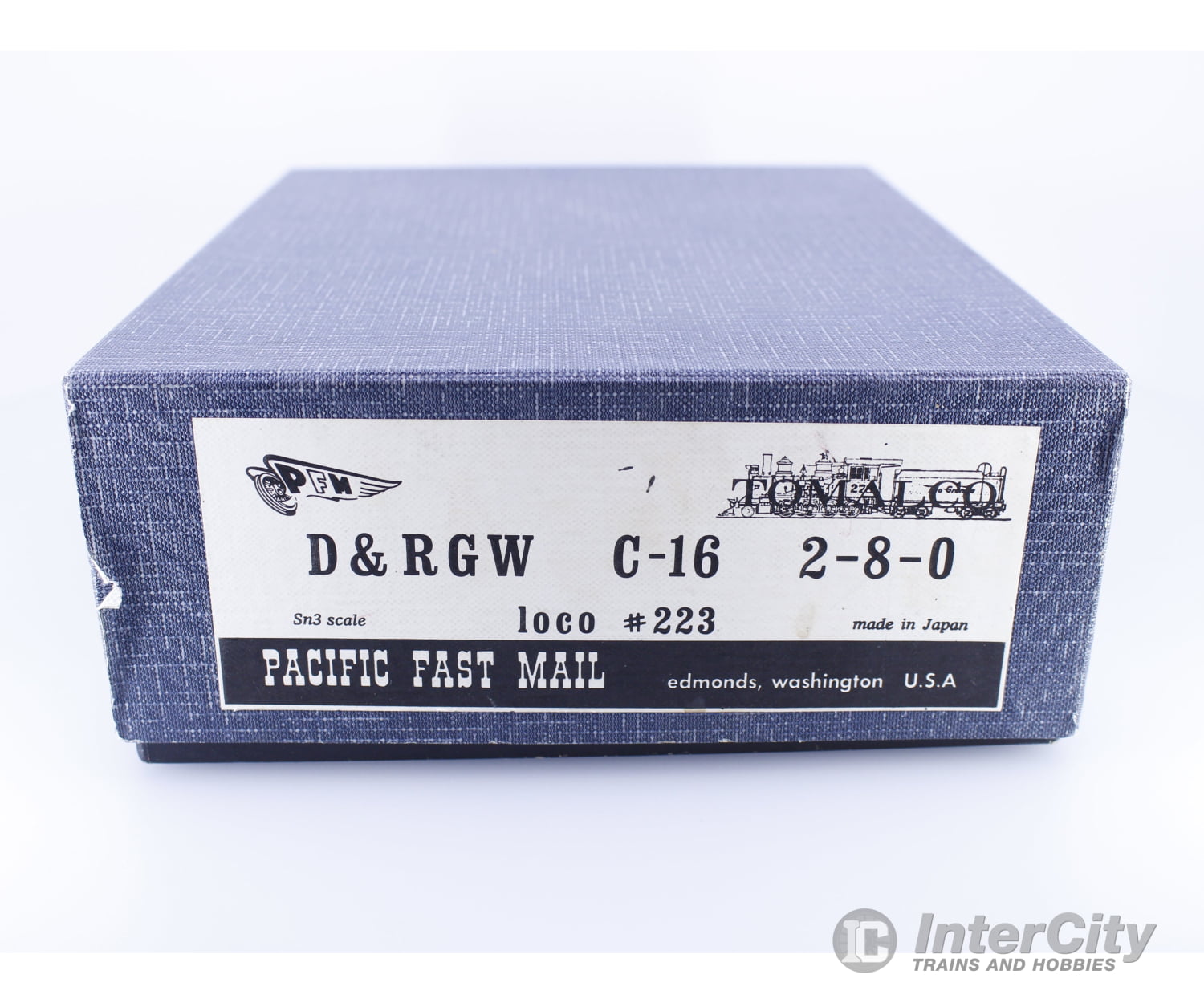 Pacific Fast Mail c16223SN3 C-16 2-8-0 SN3 Gauge Steam Locomotive Denver and Rio Grande Western (DRGW) 223 Analog DC