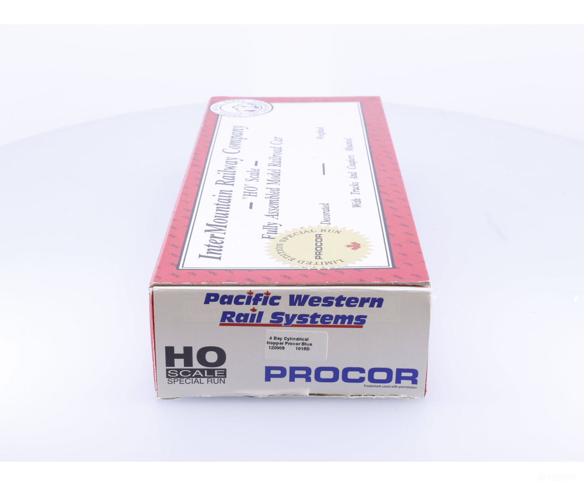 Pacific Western Rail Systems 1015D HO 4 Bay Cylindrical Hopper Procor Blue Weathered Procor Leasing (PROX) 120009