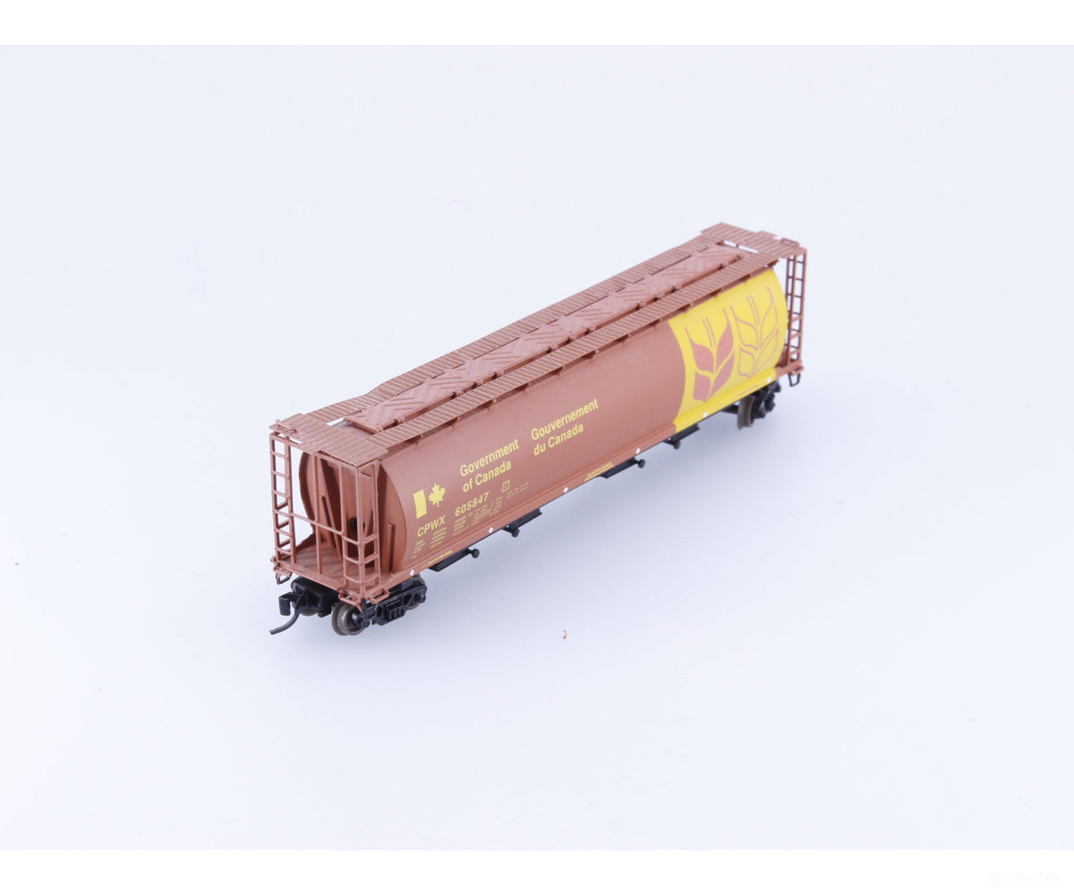 Pacific Western Rail Systems 1045S N 4 Bay Cylindrical Hopper Govt of Canada (CPWX) 605847 - Freight Cars