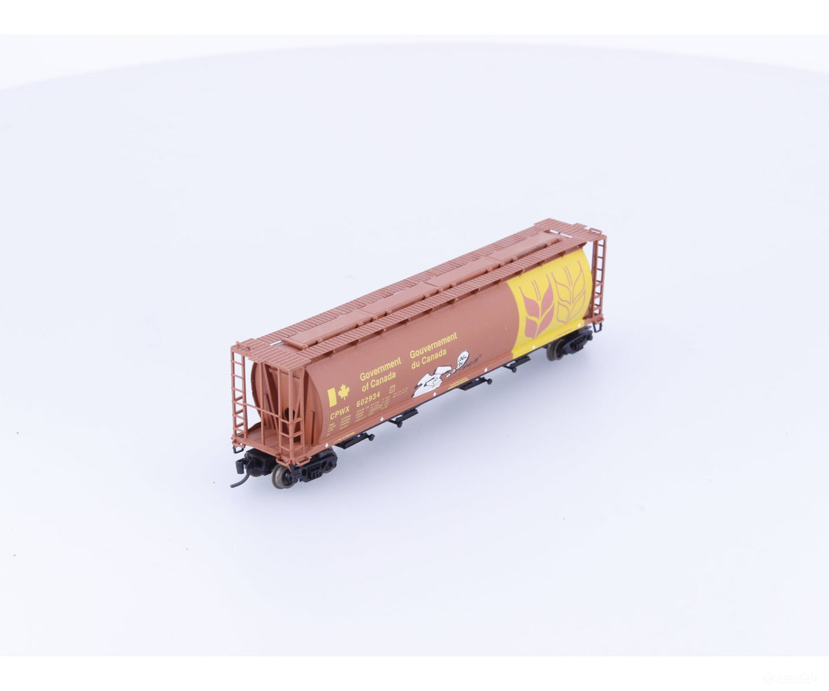 Pacific Western Rail Systems 1045W N 4 Bay Cylindrical Hopper Graffiti Govt of Canada (CPWX) 602934 - Freight Cars