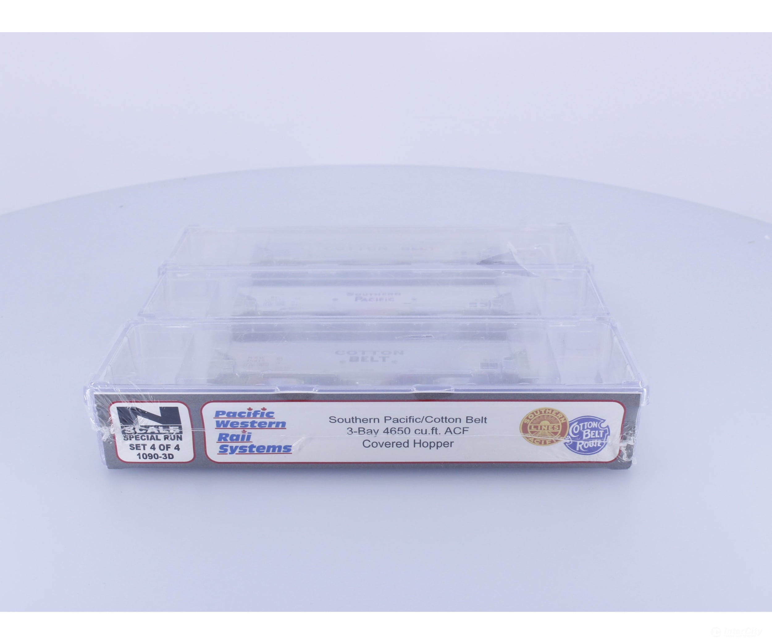 Pacific Western Rail Systems 1090-3D N 3 Pack Set 3 Bay 4650 cu.ft. ACF Covered Hoppers Set 4 of 4 Southern Pacific