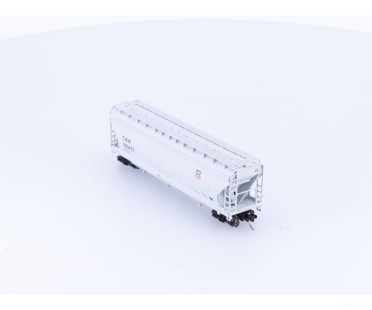 Pacific Western Rail Systems 1124R N 3 Bay ACF Covered Hopper Chicago and North Western (CNW) 180437 - Freight Cars