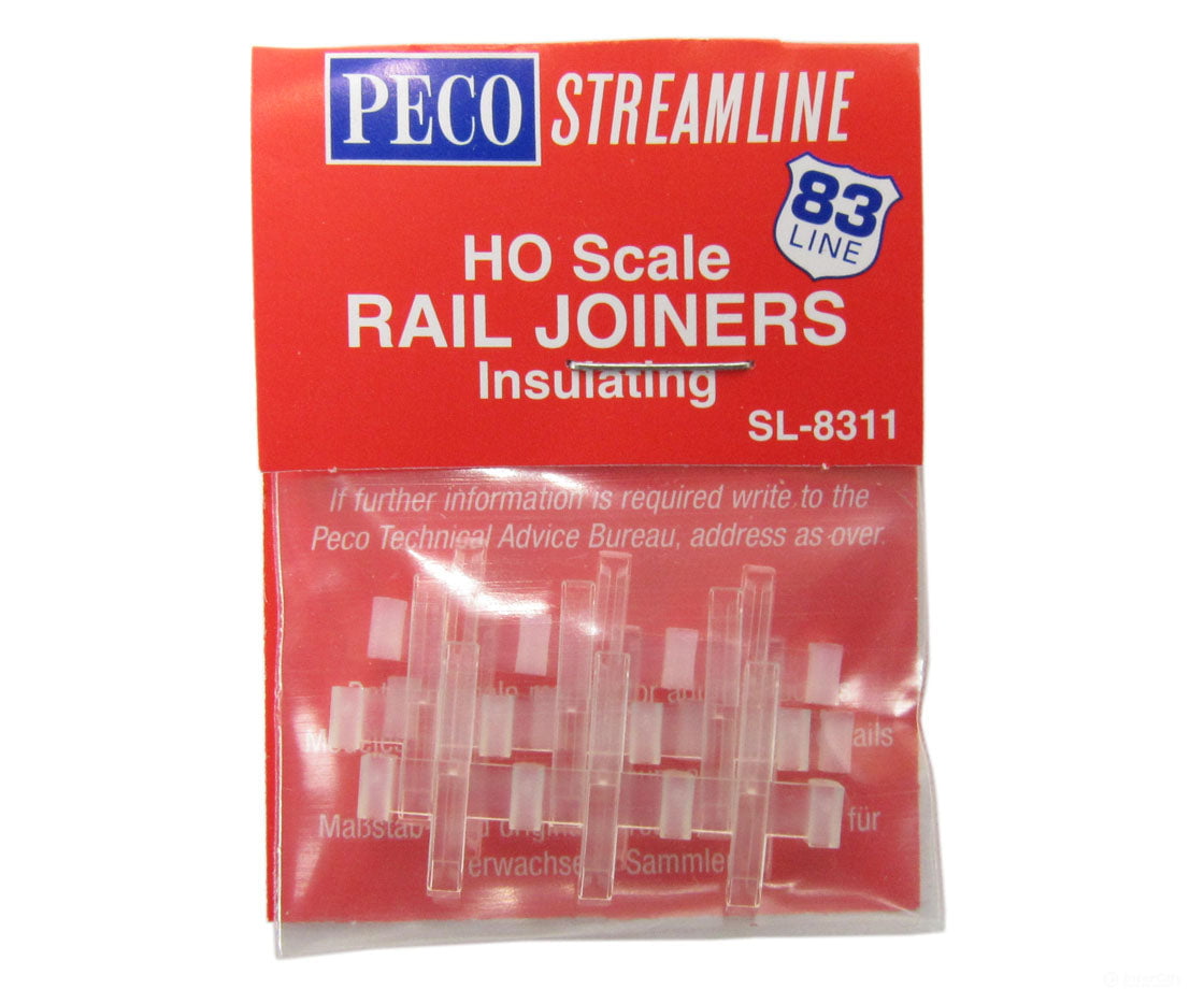 Peco HO SL8311 Code 83 Insulated Rail Joiners -- North American Style pkg(9) - Track Accessories