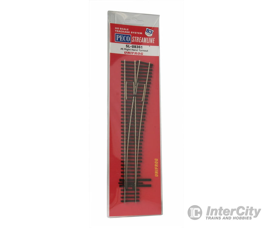 Peco Ho Slu8361 North American-Style Code 83 #6 Turnout - Streamline -- Right Hand Unifrog Track &