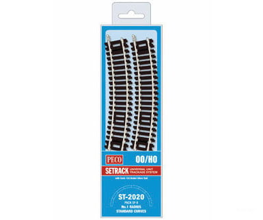 Peco St2020 Code 100 Nickel Silver Standard 22.5 Degree Curved Section - Setrack 14-5/8 37.1Cm (1St)
