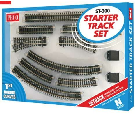 Peco St300 Code 80 Starter Track Set - Setrack Oval With 9 22.8Cm Radius Curves Planbook & Turnouts