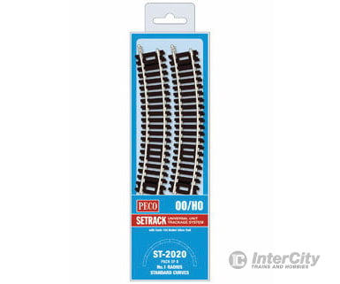 Peco St2020 Code 100 Nickel Silver Standard 22.5 Degree Curved Section - Setrack 14-5/8 37.1Cm (1St)