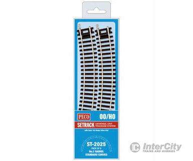 Peco St2025 Code 100 Nickel Silver Standard 22.5 Degree Curved Section - Setrack 17-1/4 43.8Cm (2Nd)