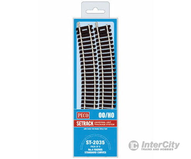 Peco St2035 Code 100 Nickel Silver Standard 22.5 Degree Curved Section - Setrack 22-1/2 57.15Cm