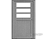Pikestuff 1104 Doors (White Styrene) -- Entryway Type W/Three-Panel Window Pkg(3) Scratch Building
