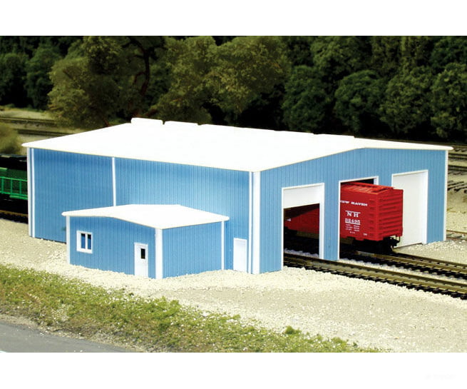 Pikestuff 8014 The Shops -- Scale 70 X 80’ 21.3 24.4M (Blue) Structures