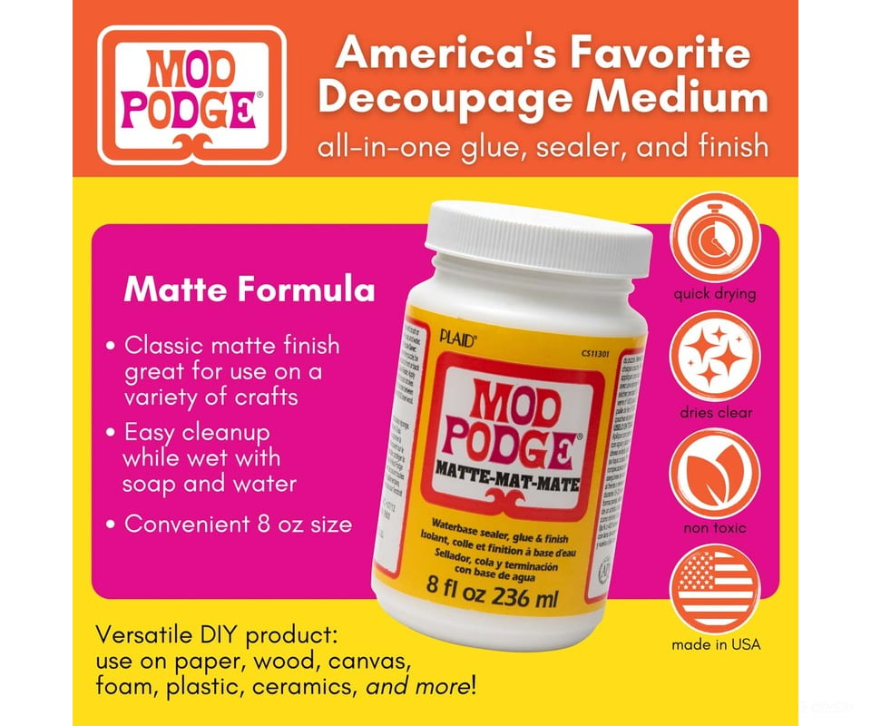 Plaid Cs11302 Mod Podge Waterbase Sealer/Glue/Finish Matte (16Oz) Glues & Adhesives