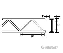 Plastruct 90652 3/16 Styrene Warren Open Web Truss 6 Length - 2 Per Pack Scratch Building Supplies