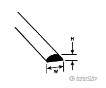 Plastruct 90883 .100 Half-Round Styrene Rod Scratch Building Supplies