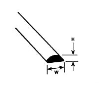 Plastruct 90883 .100 Half-Round Styrene Rod Scratch Building Supplies