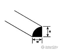 Plastruct 90892 .040 Quarter- Round Styrene Rod Scratch Building Supplies