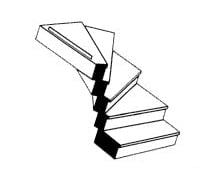 Plastruct 90942 G Custom Left Turn Staircase Scratch Building Supplies