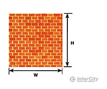 Plastruct 91883 O (1:48) Red Brick Sheet Scratch Building Supplies