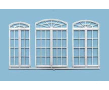 Plastruct O 93122 Windows - Square Rounded French Door Windows 2.25 x 1.5’’ - Parts
